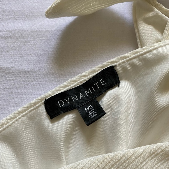 Dynamite Cream v neck wrap bodysuit with tie straps - Picture 2 of 3